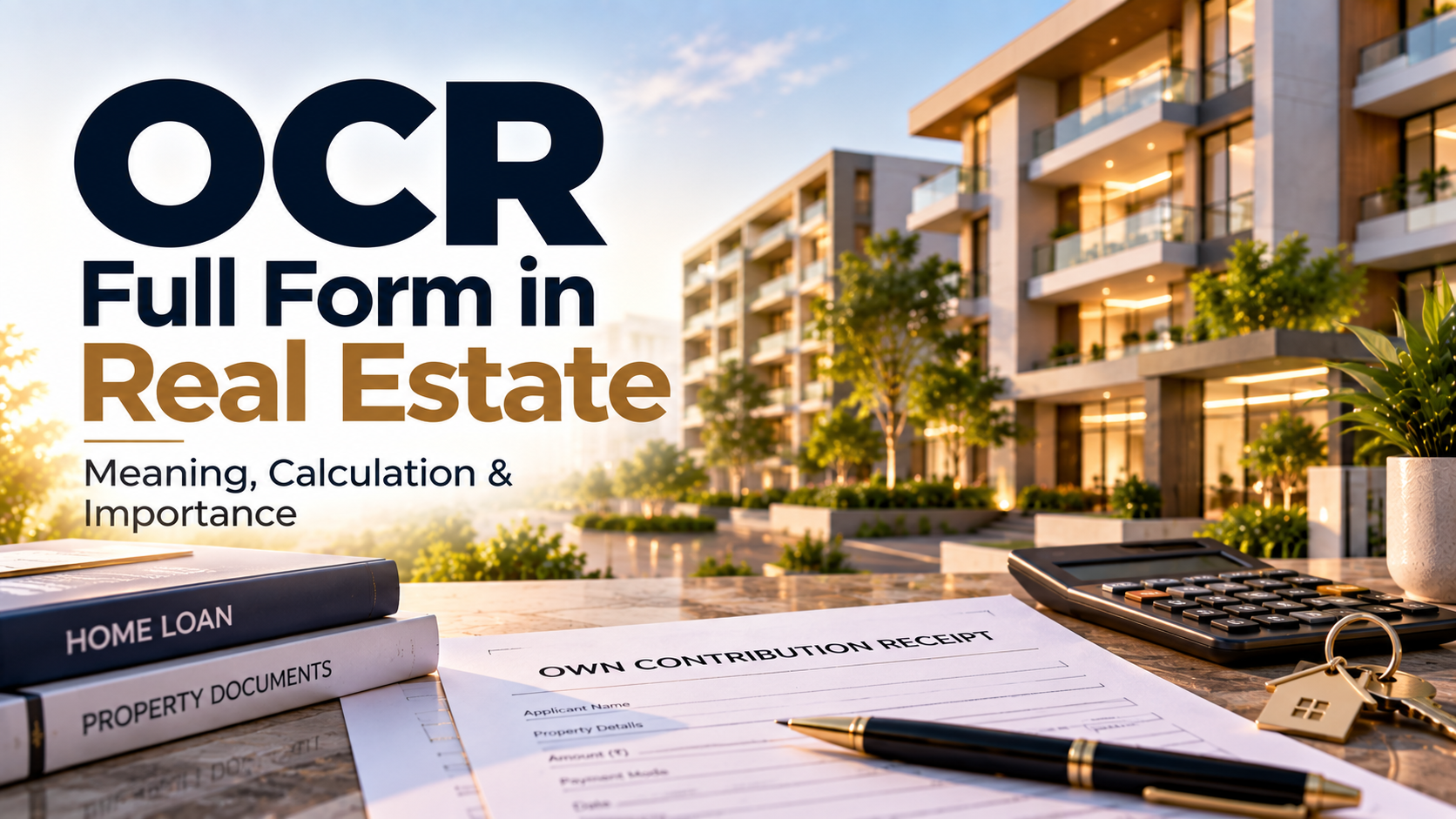 OCR full form in real estate showing own contribution receipt and home loan payment